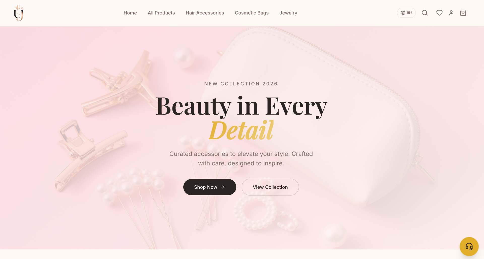 Ujessa — Premium Accessories Storefront — product UI mockup