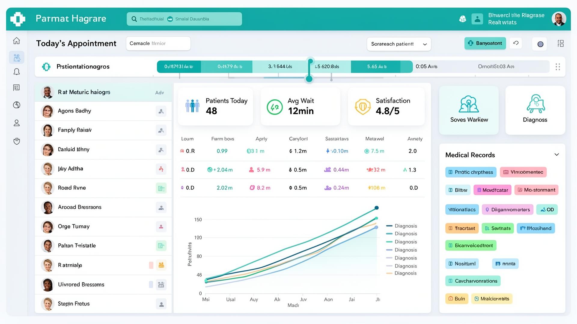 MediCare — Patient Management System — product UI mockup